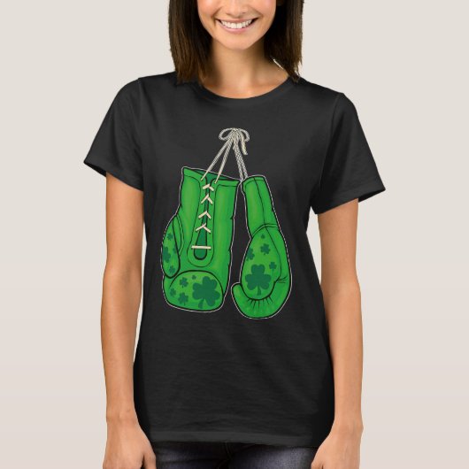 T-shirt Jour de la Saint Patrick Boxer Gants Vert Lucky Sh (Devant)