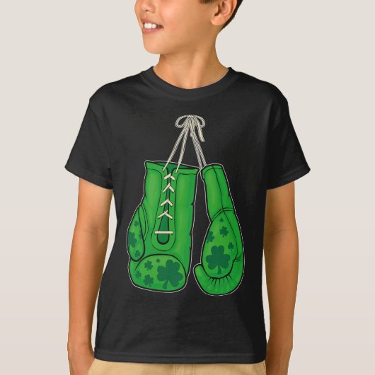 T-shirt Jour de la Saint Patrick Boxer Gants Vert Lucky Sh (Devant)