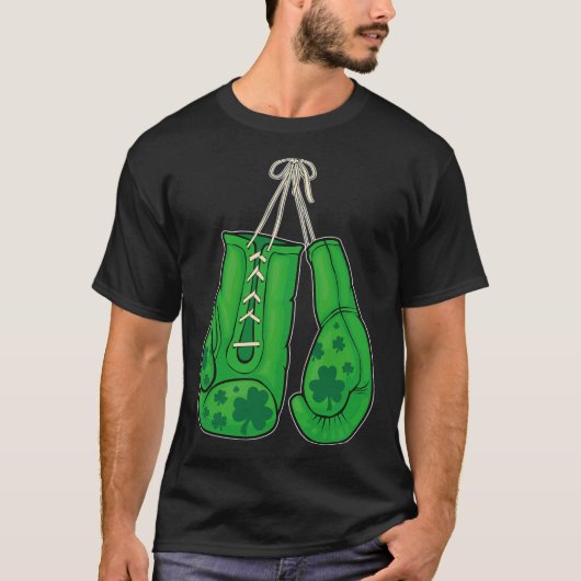 T-shirt Jour de la Saint Patrick Boxer Gants Vert Lucky Sh (Devant)