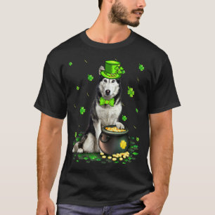 T-shirt Jour de la Saint-Patrick Chien Husky Sibérien Mign