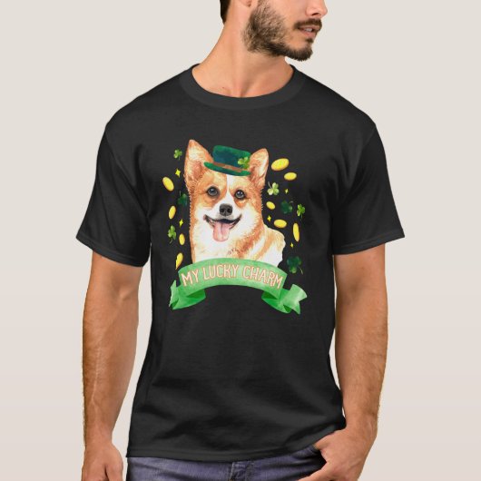 T-shirt Jour de la Saint Patrick Corgi (Devant)