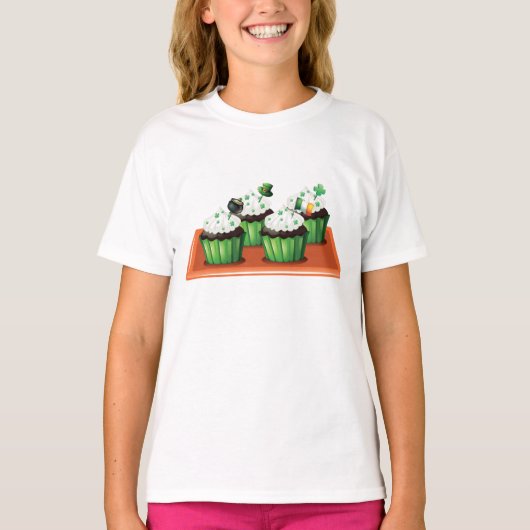 T-shirt Jour de la Saint Patrick Cupcakes (Devant)