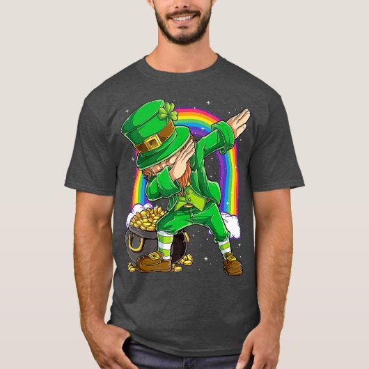 T-shirt Jour de la Saint Patrick Dabbing Leprechaun Garçon (Devant)