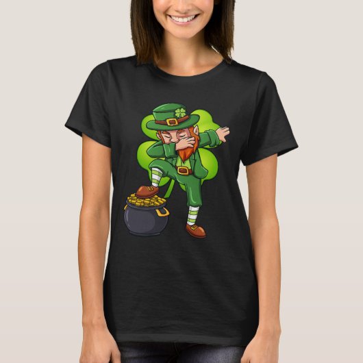 T-shirt Jour de la Saint Patrick Dabbing Leprechaun Irland (Devant)
