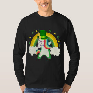 T-shirt Jour de la Saint Patrick Dabbing Rainbow Unicorn P