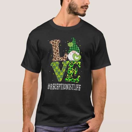 T-shirt Jour de la Saint Patrick d'amour réceptionniste Gn (Devant)