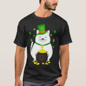 T-shirt Jour de la Saint Patrick de chat Leprechaun (Devant)