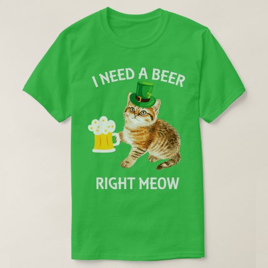 T-shirt Jour de la Saint Patrick de chats de bière irlanda (Design devant)