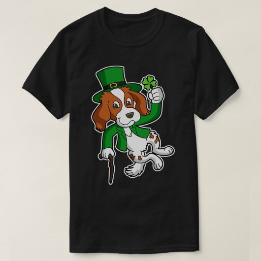 T-shirt Jour de la Saint Patrick de talon de chien Setter (Design devant)