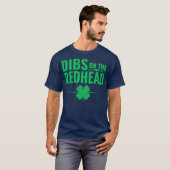 T-shirt Jour de la Saint Patrick Dibs sur la tête rouge (Devant entier)