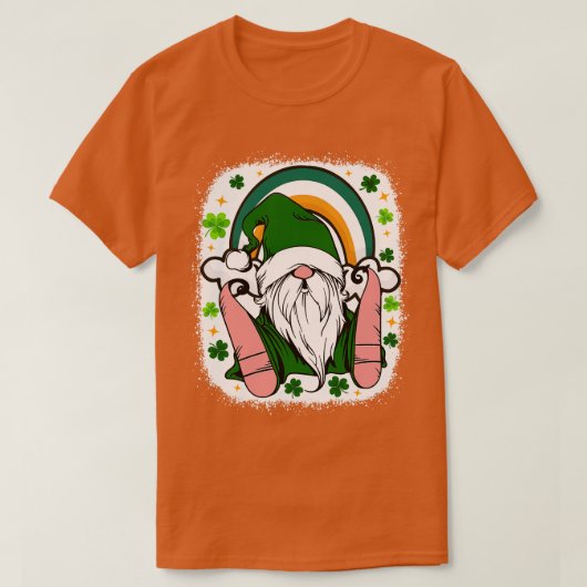 T-shirt Jour de la Saint Patrick Gnome Irlandais Rainbow S (Design devant)