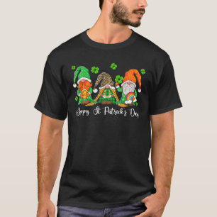 T-shirt Jour de la Saint Patrick Gnomes Holding Shamrock H