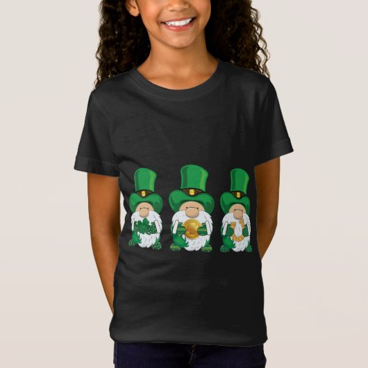 T-Shirt Jour de la Saint Patrick, gnomes verts, irlandais (Devant)