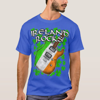 T-shirt Jour de la Saint Patrick Guitare Drapeau irlandais