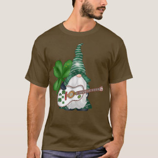 T-shirt Jour de la Saint Patrick Guitare Musique Gnomes am