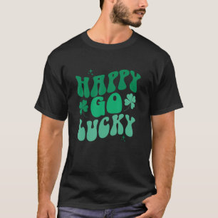 T-shirt Jour de la Saint Patrick Happy Go Lucky Vintage Re