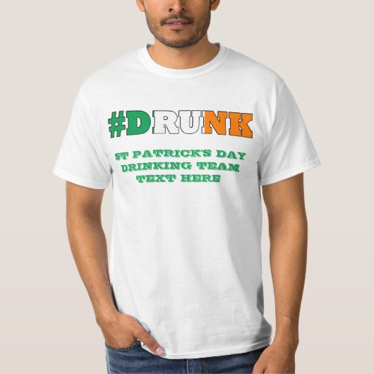 T-shirt Jour de la Saint Patrick irlandais ivre (Devant)