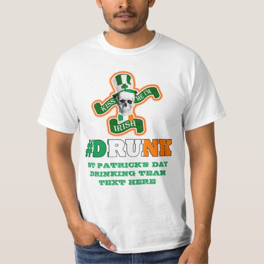 T-shirt Jour de la Saint Patrick irlandais ivre (Devant)