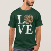 T-shirt Jour de la Saint Patrick Leopard Love Shamrock (Devant)