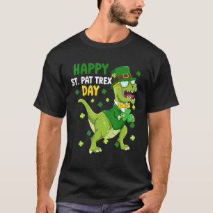 T-shirt Jour de la Saint Patrick Leprechaun Dinosaur Dino 