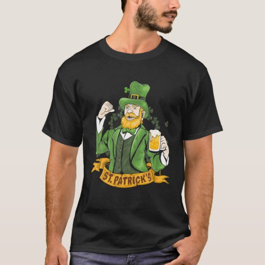 T-shirt Jour de la Saint Patrick Leprechaun Irlandais garç (Devant)