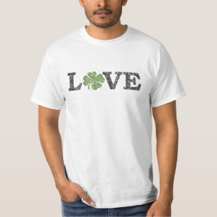 T-shirt Jour de la Saint Patrick LOVE avec shamrock