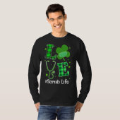 T-shirt Jour de la Saint Patrick Love Stethoscope Scrub Nu (Devant entier)