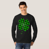 T-shirt Jour de la Saint Patrick Lucky Green Buffalo Plaid (Devant entier)