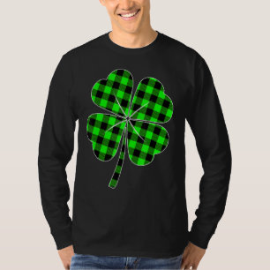 T-shirt Jour de la Saint Patrick Lucky Green Buffalo Plaid