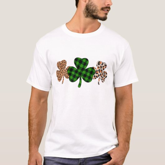 T-shirt Jour de la Saint Patrick Lucky Irish Green Plaid S (Devant)