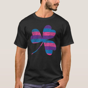 T-shirt Jour de la Saint Patrick Shamrock Bi Pride Bisexue
