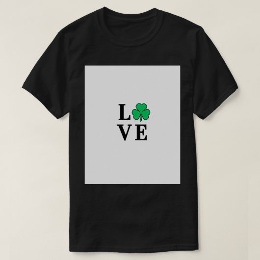T-shirt Jour de la Saint Patrick, Shamrock, Clover, LOVE, (Design devant)