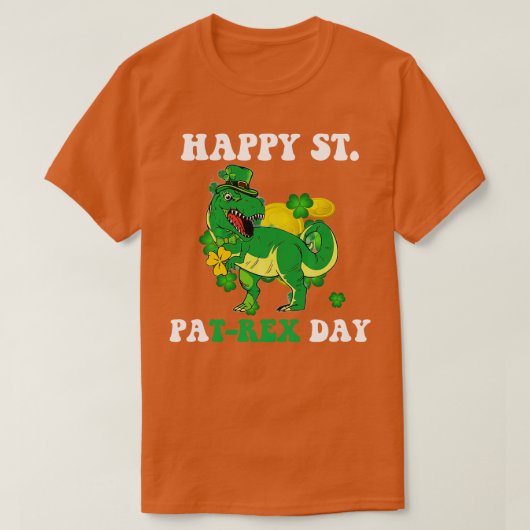 T-shirt Jour de la Saint Patrick Trex Dinosaur Shamrock ir (Design devant)