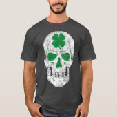 T-shirt Jour de la Saint Patrick Vert Shamrock Crâne Cadea (Devant)