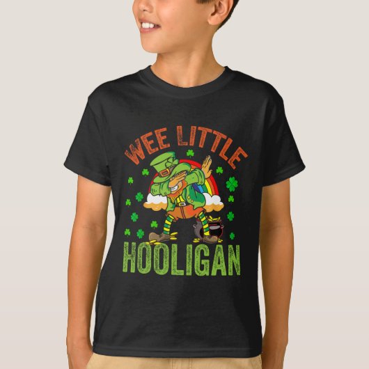 T-shirt Jour de la Saint-Patrick Wee Little Hooligan Drape (Devant)