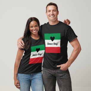 T-shirt Jour de la Sauce Coeur du Drapeau Italien