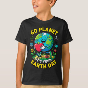 T-shirt Jour de la terre planète mignonne 2026 cœur nature