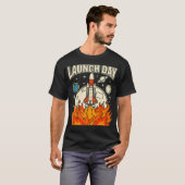 T-shirt Jour de lancement Fusée Lancement spatial Tige Sci (Devant entier)