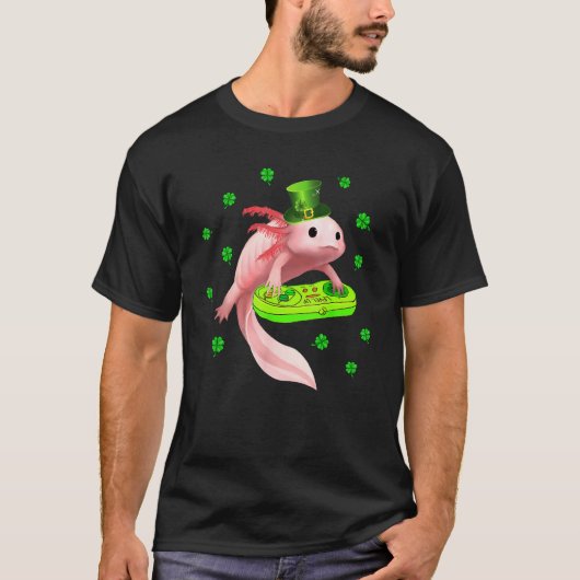 T-shirt Jour de l'Axolotl Saint Patricks Blanc Axolotl Liz (Devant)