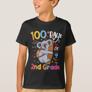 T-shirt Jour De L'École 2E Année Enfants Koala 100 Jours D
