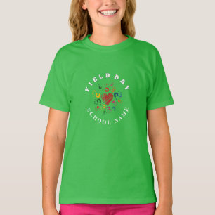 T-shirt Jour de l'école enfant couleur verte Équipe Cheer