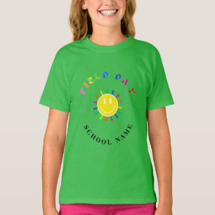 T-shirt Jour de l'école enfant couleur verte Équipe Cheer