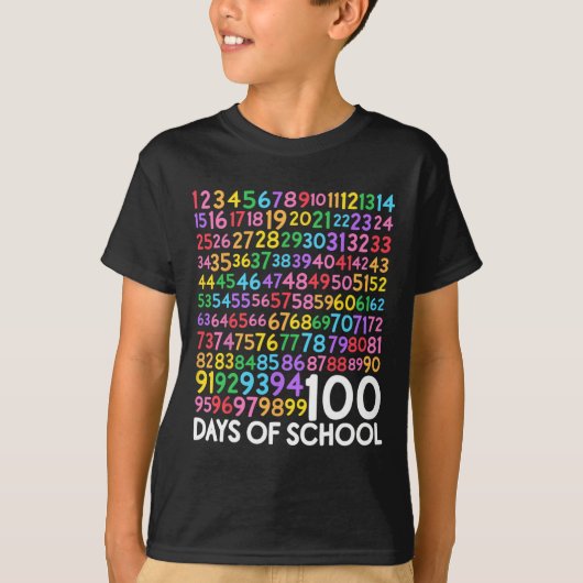 T-shirt Jour De L'École Enseignant Enfants 100 Jours Numér (Devant)