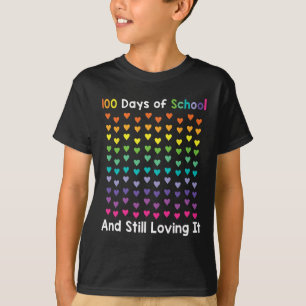 T-shirt Jour De L'École Et Toujours Aimer Il 100 Arc-En-Ci