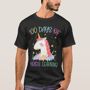 T-shirt Jour De L'École Unicorne 100 Jours Magique Apprent