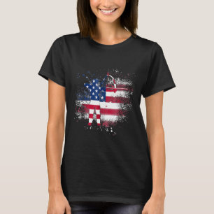 T-shirt Jour de l'Indépendance au tir à l'arc Drapeau amér