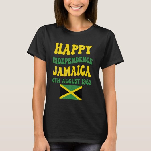 T-shirt Jour de l'indépendance de la Jamaïque Fière Drapea (Devant)