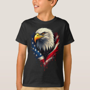 T-shirt Jour de l'indépendance de l'aigle à drapeau améric