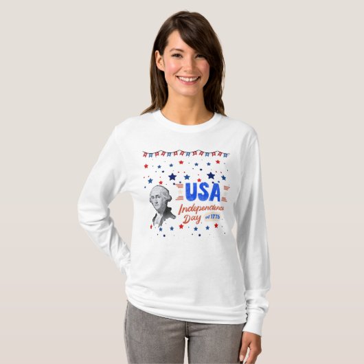 T-shirt Jour de l'indépendance des États-Unis (Devant entier)