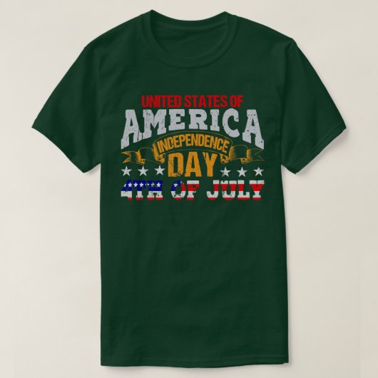 T-SHIRT JOUR DE L'INDÉPENDANCE DES ÉTATS-UNIS D'AMÉRIQUE (Design devant)